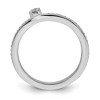 Black Bow Jewelry 14k White Gold, White Topaz & 1/8 Ctw Diamond Stackable Ring - 2 of 4