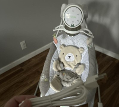 Ingenuity InLighten 5-Speed Baby Swing - Swivel Infant Seat, 5 Point Safety  Harness, Nature Sounds, Lights - Nally Owl