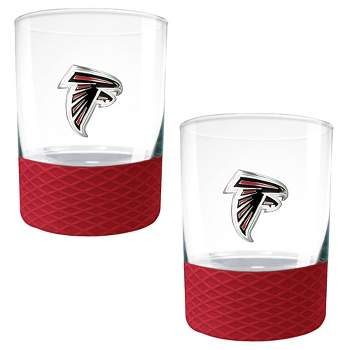NFL Atlanta Falcons 14oz Rocks Glass Set with Silicone Grip - 2pc