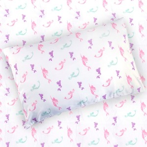 Tadpoles Kids Rule 4-Piece Mermaid Sheet Set | 1 Full Flat Sheet, 1 Full Fitted Sheet & 2 Queen Pillowcases - 1 of 4