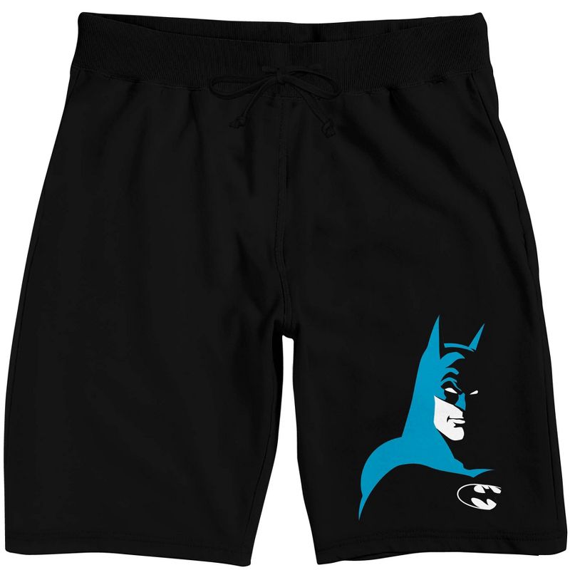Batman Cartoon Profile Men's Black Sleep Pajama Shorts, 1 of 4