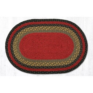 Earth Rugs Burgundy/ Olive/ Charcoal Oval Braided Jute Rug – Rustic Handcrafted Farmhouse Accent for Kitchen, Entryway & Living Room - 1 of 3