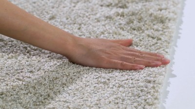 Luxurious Gray Square Shag Area Rug - Easy Care Synthetic