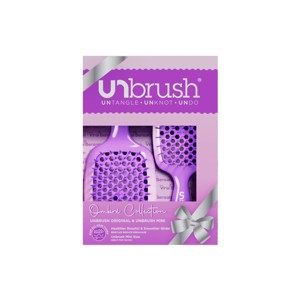 UNbrush Holiday Ombre Purple Detangling Hair Brush Gift Set - 2pk - 1 of 4