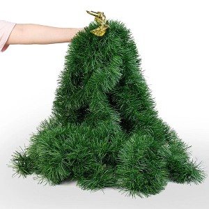 Swtroom 50FT Non Lit Soft Green Unlit Artificial Greenery Garland for Christmas Decoration for Outdoor Or Indoor, Artificial Xmas Garland Decoration - 1 of 4