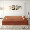XINGHANZHENXUAN Modern Floor Sofa with 2 Pillows, Full Size Plush Corduroy Foldable Mattress for Living Room - 4 of 4