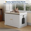 Cat Litter Box Enclosure Hidden Litter Box Cabinet with Wooden Barn Door, End Table Style Indoor Cat House Fits Most Litter Boxes - 4 of 4