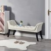 Upholstered Ottoman Bench Stool Rectangular Velvet Fabric Accent Bench For Entryway, Dining Room, Living Room, And Bedroom - 2 of 4