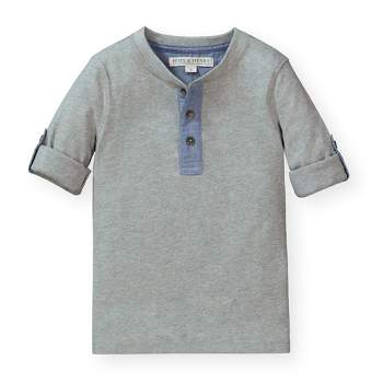 Hope & Henry Boys' Henley Tee with Rolled Sleeves, Kids