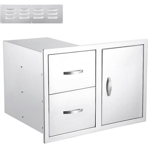 1 Stainless Steel Cabinet Door Drawer Combo Left Drawer Right Empty Door 33 Width 22 Depth 22 Height Inches Seven Ply Corrugated Box With Vent Panel - 1 of 4