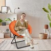 GustoWave Saucer Chair for Adults, Oversized Faux Fur Dish Chair with Metal Frame, Foldable Comfy Seat Lounge Chair - 2 of 4