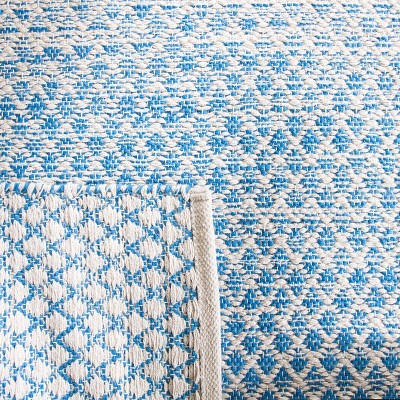 Montauk 5' x 8' Blue/Ivory Flat Woven Wool Cotton Area Rug