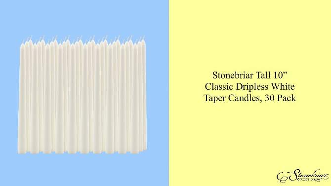 10" Taper Candle White - Stonebriar Collection, 2 of 7, play video