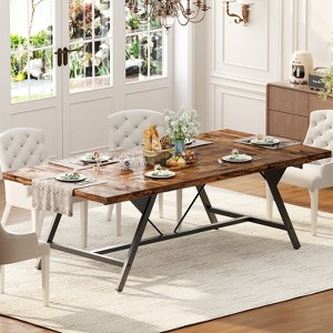 Aheaplus Farmhouse Dining Table for 8 People, 70.8-Inch Rectangular Wood Kitchen Table - 1 of 4