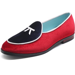 Santimon Boat Shoes Mens Dress Loafers Casual Bow Velvet Slip-on Flats Multicolored - 1 of 4