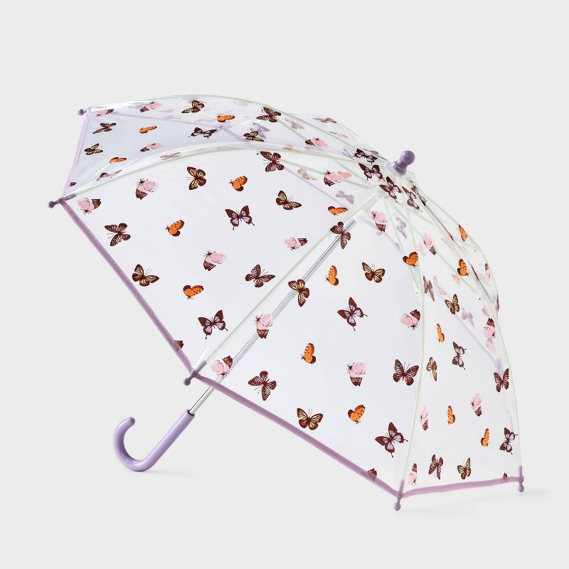 Girls' Butterfly Print Stick Umbrella - Cat & Jack™ Clear