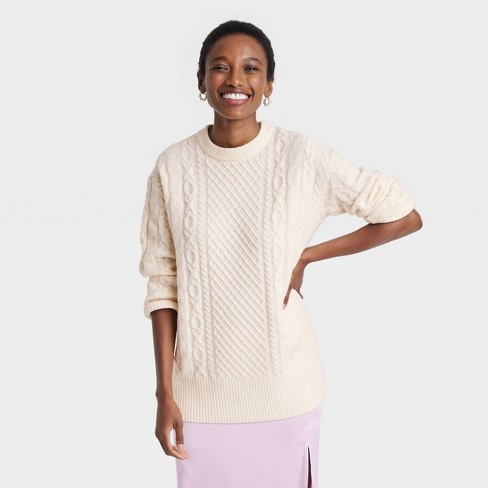 Crew neck 2025 tunic sweater