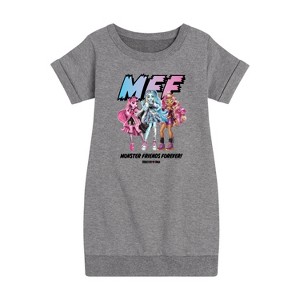 - Mattel - M.F.F Monster Friends Forever Graphic Short Sleeve Fleece Dress - 1 of 4