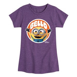Girls' - Despicable Me Minions - Hello Bello Minion Fitted Short Sleeve Graphic T-Shirt - 1 of 4