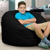 Ultimate Sack 3 Foot Memory Foam Filled Machine Washable Suede Covered Bean Bag Chair with Zipper, Double Stitching, and Durable Inner Liner, Black - 3 of 4