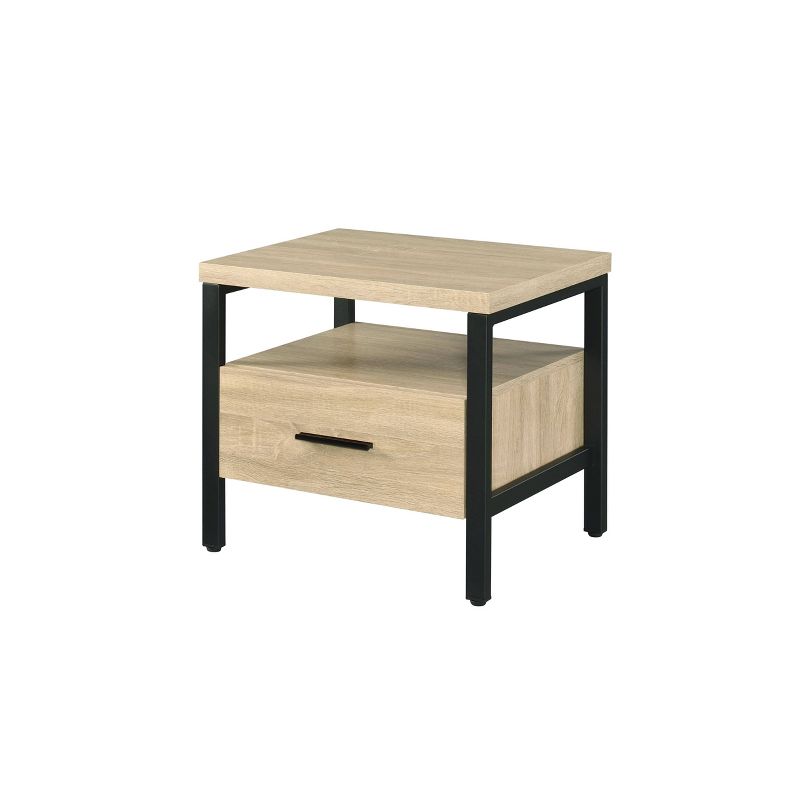 20&#34; Yawan Accent Table Oak/Black Finish - Acme Furniture, 4 of 6