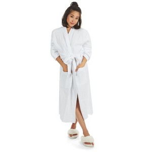 Memoi Women's 100% Cotton Woven Gauze Spa-Style Robe - 1 of 2