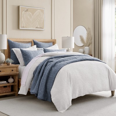 King White Organic Cotton Waffle Weave Bedspread Set