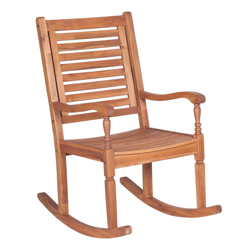 Bamberg Transitional Acacia Wood Outdoor Rocking Chair - Saracina Home, 1 of 8