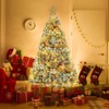 SUGIFT 6ft Pre-Lit Snow Flocked Artificial Christmas Tree, Premium PVC Pine Xmas Trees with Metal Stand and Warm LED Lights - 2 of 4