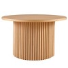 Coffee Tables Contemporary With With Metal Base, Coffee Tables Round With Wood Veneer Tabletop, 27 Inch Width Coffee Tables Round-Cuddlewood - 2 of 4