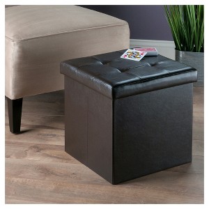 Ashford Storage Ottoman with Accent Stools Faux Leather - Winsome - 1 of 4