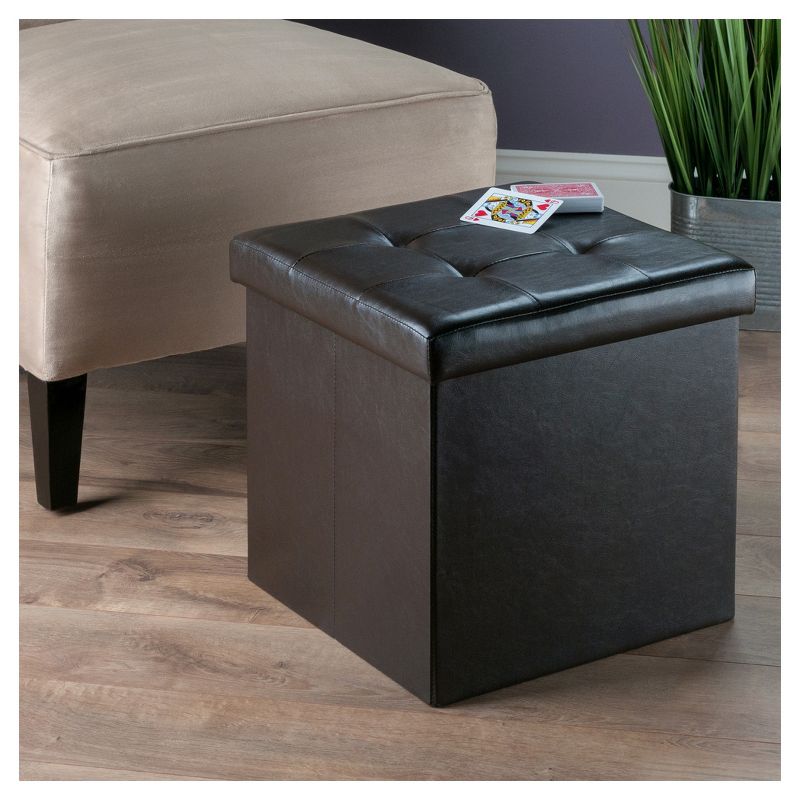 Ashford Storage Ottoman with Accent Stools Faux Leather - Winsome, 6 of 7