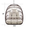 NAYSAYE Patio Swing Hammock Egg Chair with Cushion and Foldable Frame for Backyard Relaxation, Beige and Brown, 29"*39"*29" - 4 of 4