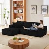 Aukfa 103.5" Modular Cloud Corduroy Sectional Sofa, L-Shaped No-Assembly Floor Couch with Washable Cover - 3 of 4