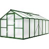 8x12 Ft Aluminum Large Walk-in Greenhouse, Polycarbonate Greenhouse with Adjustable Roof Vent for Outdoors, Greenhouse for Patio, Lawn - 3 of 4