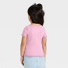 Toddler Girls' Short Sleeve Pointelle T-Shirt - Cat & Jack™ - 2 of 3