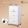3-Drawer Fabric Dresser, Nightstand Cabinet with Wheels, Organizer Storage Unit for Bedroom, Office, Closets, Sturdy Steel Frame - 3 of 4