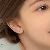 Girl's Classic Round Solitaire Screw Back Sterling Silver Earrings - In Season Jewelry - 3 of 4