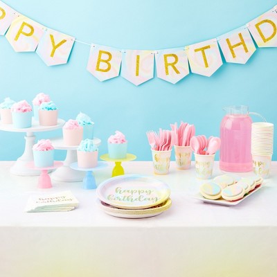 147-Piece Pastel Tie Dye Birthday Party Supplies Set
