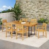 Noah 7pc Outdoor Modern Industrial Acacia Wood Dining Set - Teak/Black/Dark Brown - Christopher Knight Home: UV & Water-Resistant Patio Set - image 2 of 4