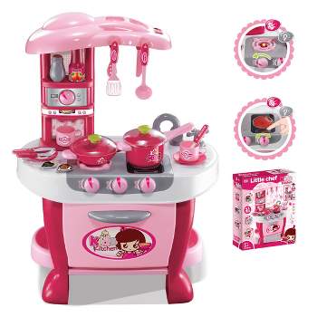 Link Worldwide Little Chef 31pc Set Deluxe Kitchen Appliance Cooking Play Set With Lights & Sound - Pink