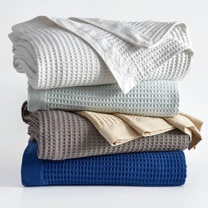 100% Cotton 300GSM Solid Waffle Blanket - Isla Jade - 1 of 4