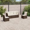 vidaXL Garden Sofa Set Brown PE rattan 5 Seater Adjustable Feet - 2 of 4