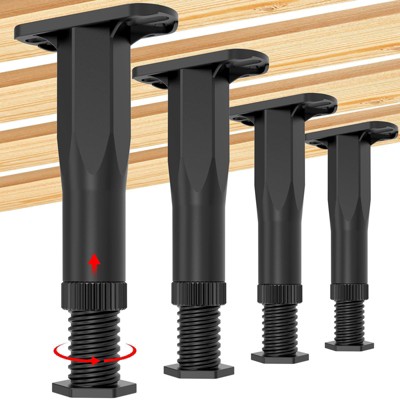 Aoibox Adjustable Bed Frame Support Legs 8.3-14.5 Inch Heavy Duty Furniture Feet for Bed Sofa Table Chair Set of 4 Rustproof