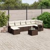 vidaXL 8 Piece Patio Sofa Set with Cushions - Brown and Cream, Without Storage, 8 Items - 2 of 4