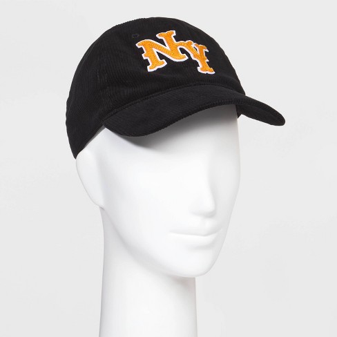 NY Corduroy Baseball Hat - Black