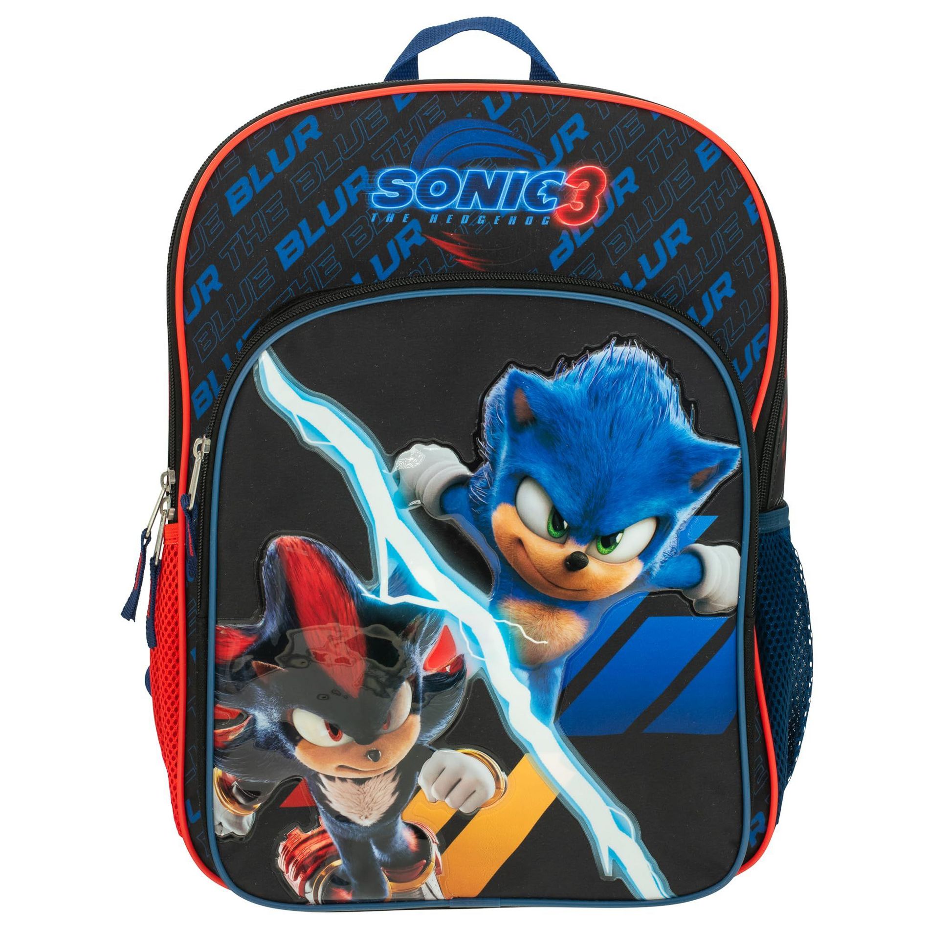 Sonic The Hedgehog 3 Movie Backpack for Boys & Girls, Bookbag featuring Sonic & Shadow, 16 Inch