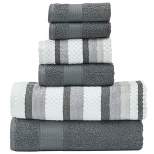 Modern Threads Pax 6 Piece Jacquard 100% Cotton Bath Towel Set.