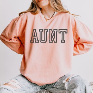 Simply Sage Market Embroidered Aunt Outline Lightweight Garment Dyed Sweatshirt - 1 of 4