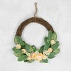 Northlight 14" Mini Peach Rose Half Floral Spring Wreath - 3 of 4